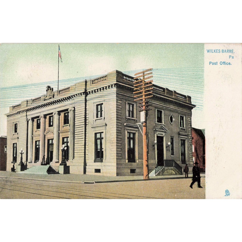 Wilkes-Barre Pennsylvania PA Post Office Tuck Antique Undivided Back Postcard